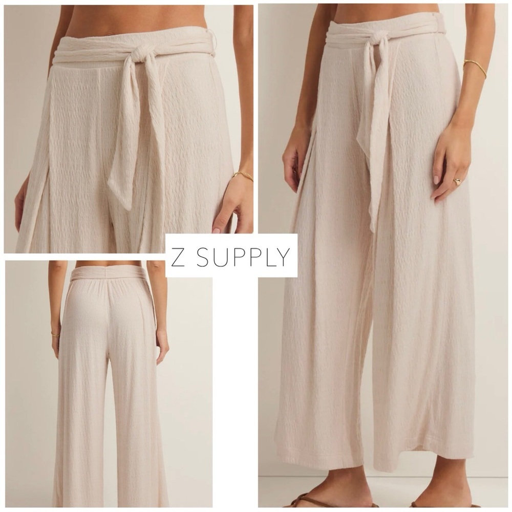 Z Supply Isla Pucker Knit Pant Whispering White - XS